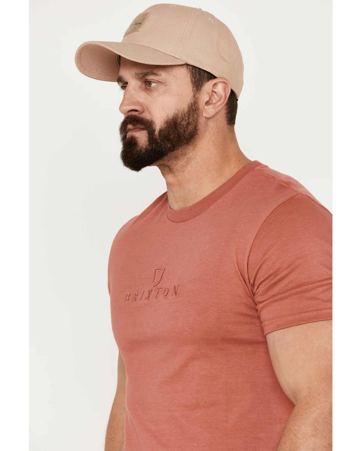 Image #2 - Brixton Men's Alpha Thread Tonal Logo Graphic T-Shirt, Medium Red, hi-res