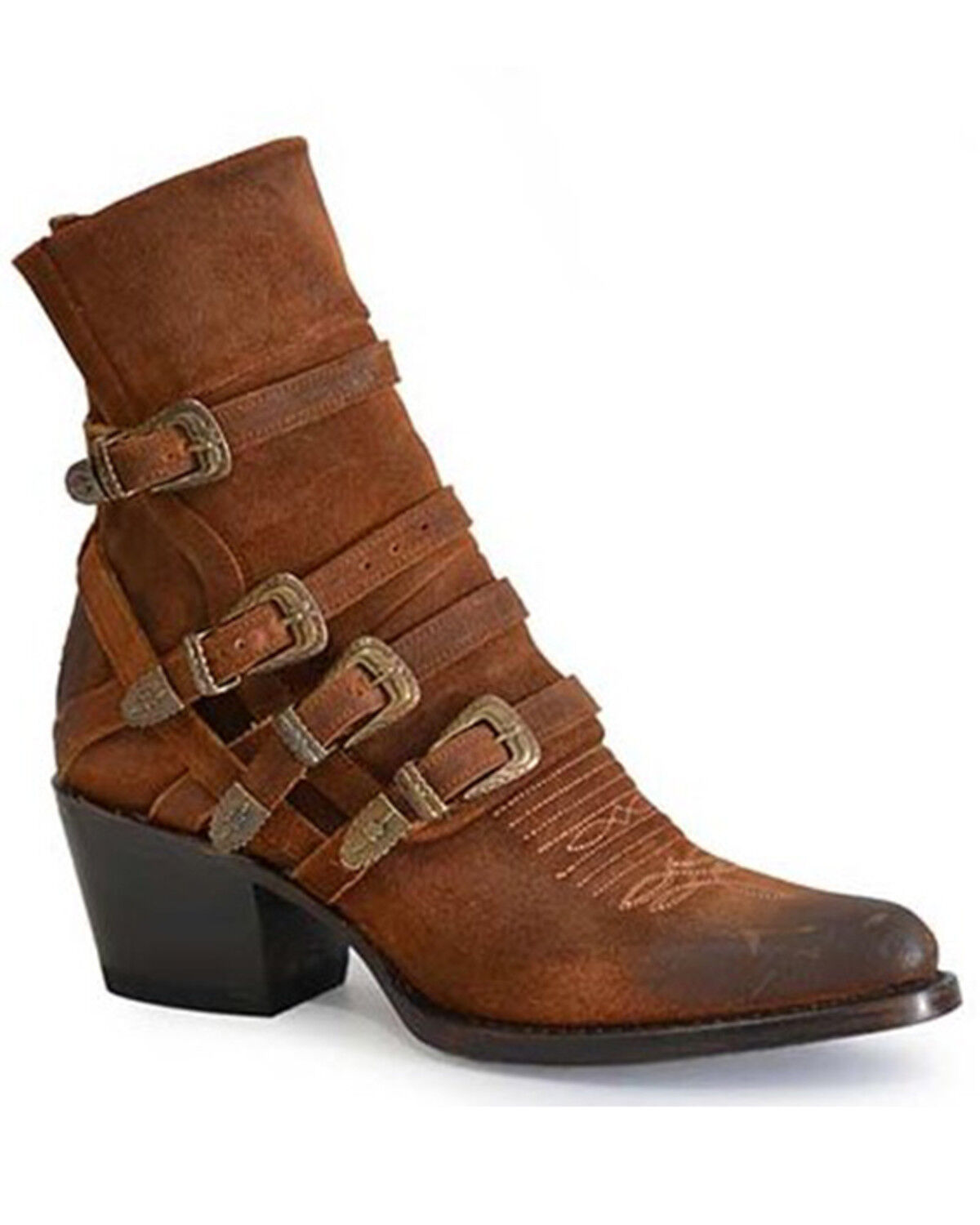 Image #1 - Stetson Women's Katie Western Booties - Snip Toe, Brown, hi-res