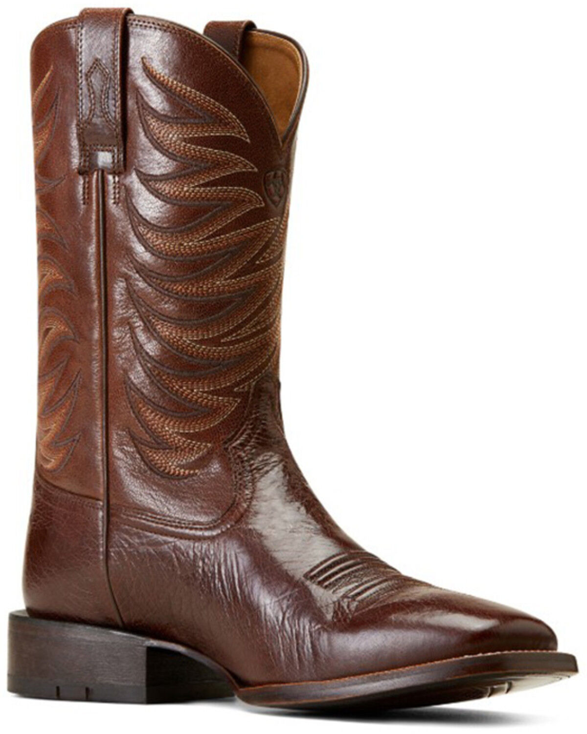 Image #1 - Ariat Men's Badlands Exotic Ostrich Western Boots - Broad Square Toe, Brown, hi-res