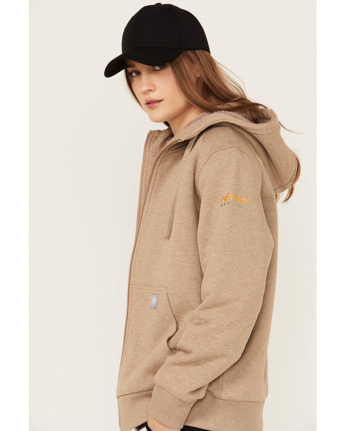 Image #2 - Ariat Women's Rebar All-Weather Sherpa Full Zip Jacket, Beige, hi-res