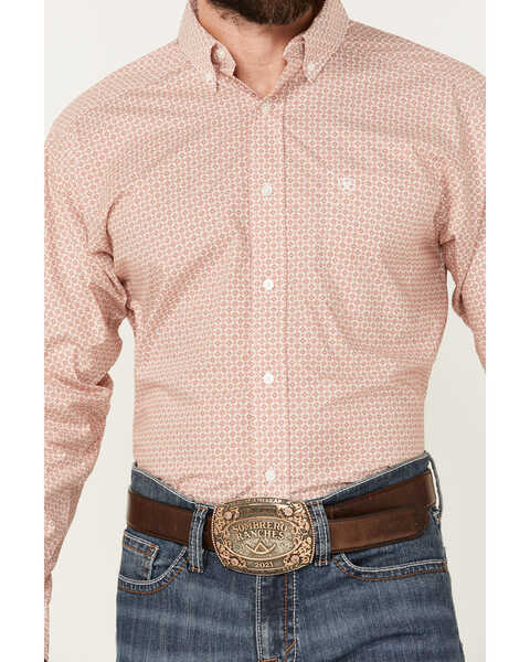 Image #3 - Ariat Men's Derrick Geo Print Long Sleeve Button-Down Western Shirt - Big , Rust Copper, hi-res