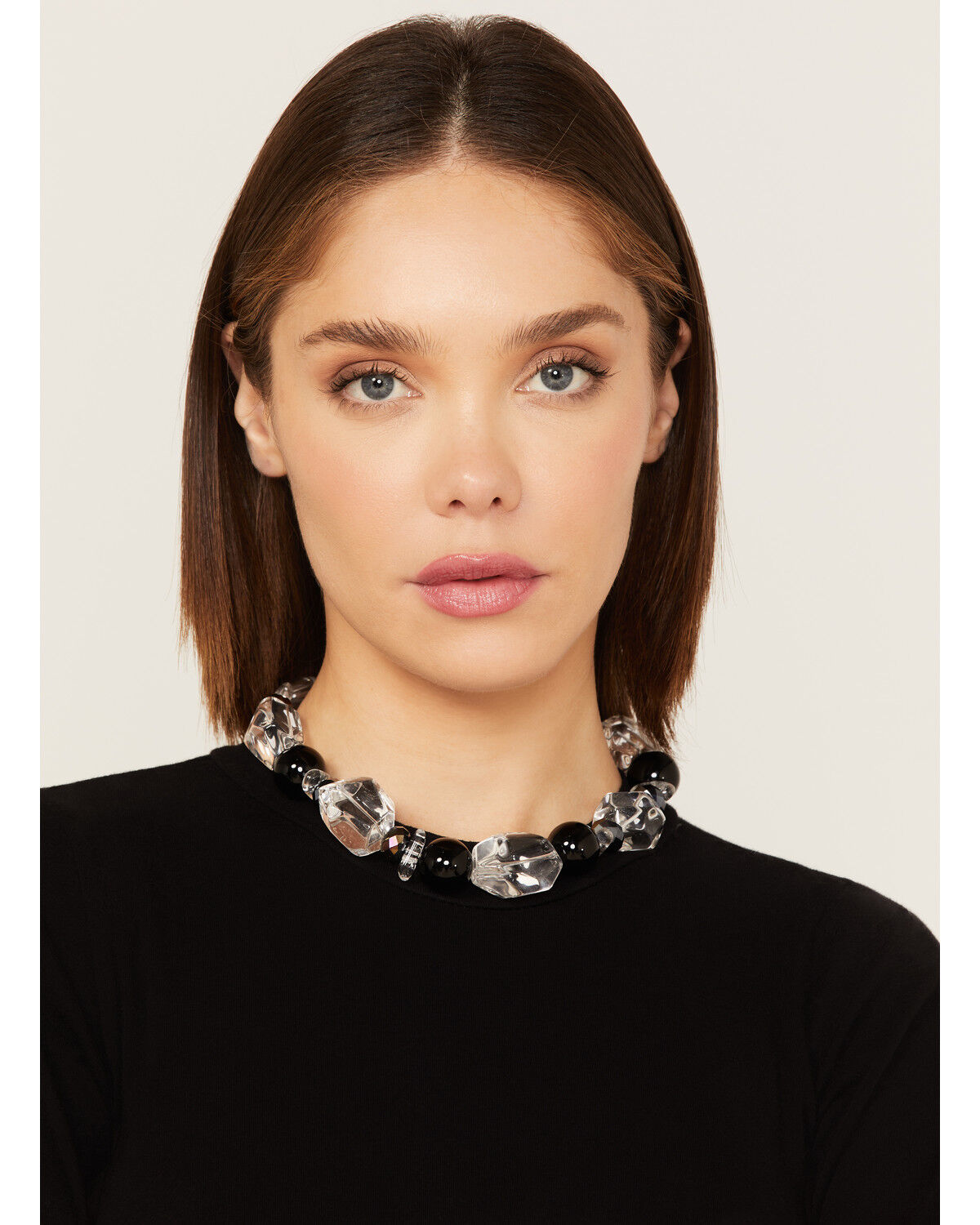Image #1 - Paige Wallace Women's Quartz & Onyx Beaded Necklace, Black, hi-res