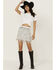 Image #1 - Rock & Roll Denim Women's Sequins Fringe Skirt, Silver, hi-res