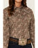 Image #3 - Rough Stock by Panhandle Women's Floral Print Long Sleeve Snap Stretch Western Shirt , Brown, hi-res