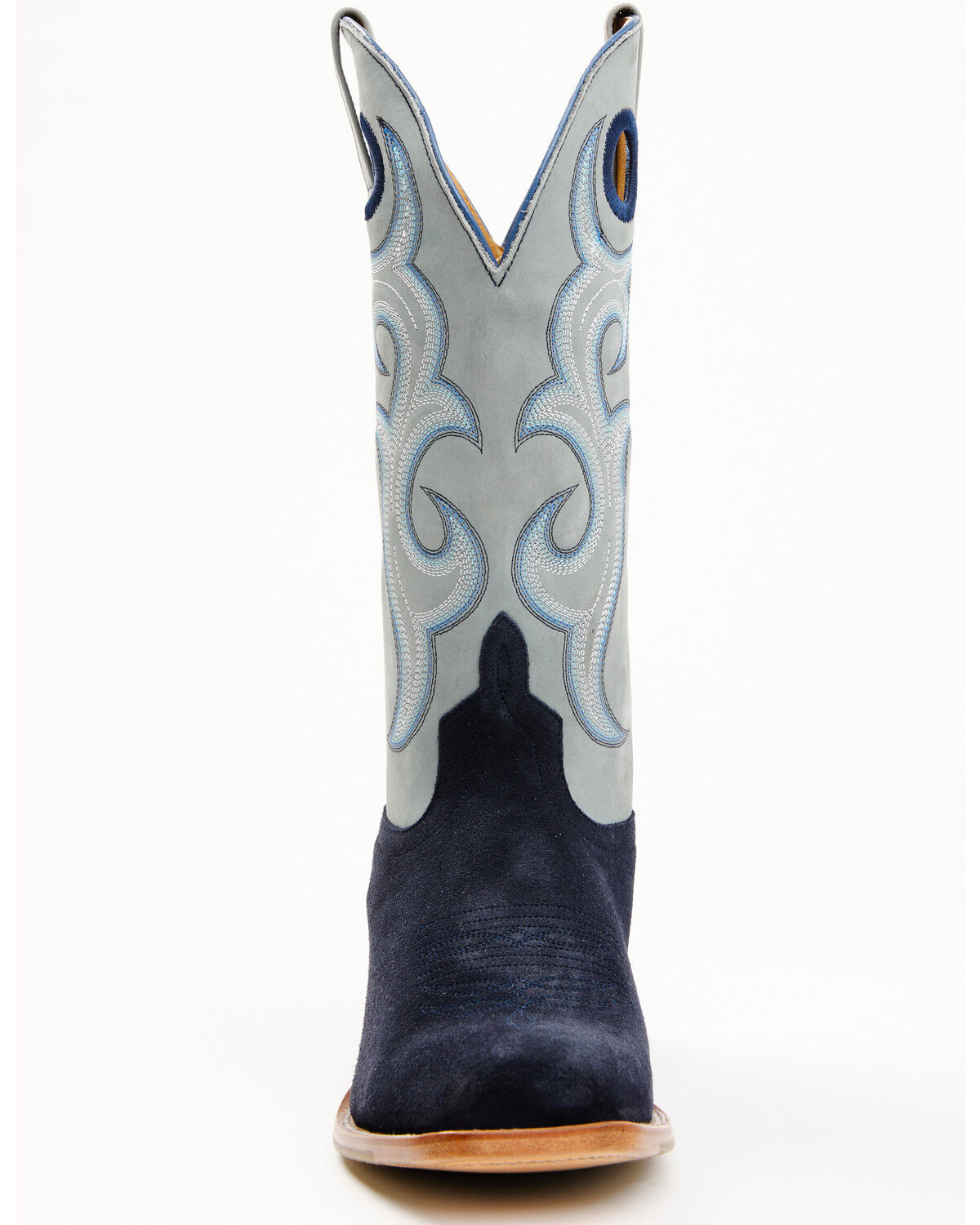 Image #4 - Horse Power Men's Marine Roughout Western Boots - Broad Square Toe, Navy, hi-res
