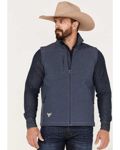 Cowboy Hardware Barbed Diamond Zip Vest, Blue, hi-res