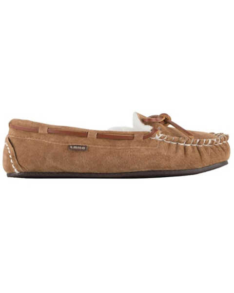 Lamo Footwear Girl's Slip-on Suede Moccasins, Chestnut, hi-res