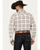 Image #4 - Rough Stock by Panhandle Men's Ombre Plaid Print Long Sleeve Snap Stretch Western Shirt, Brown, hi-res