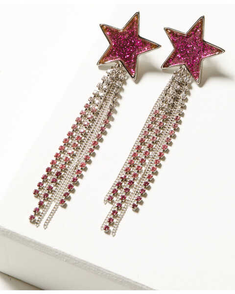 Image #1 - Idyllwind Women's Dangle Star Piedmont Earrings , Fuchsia, hi-res