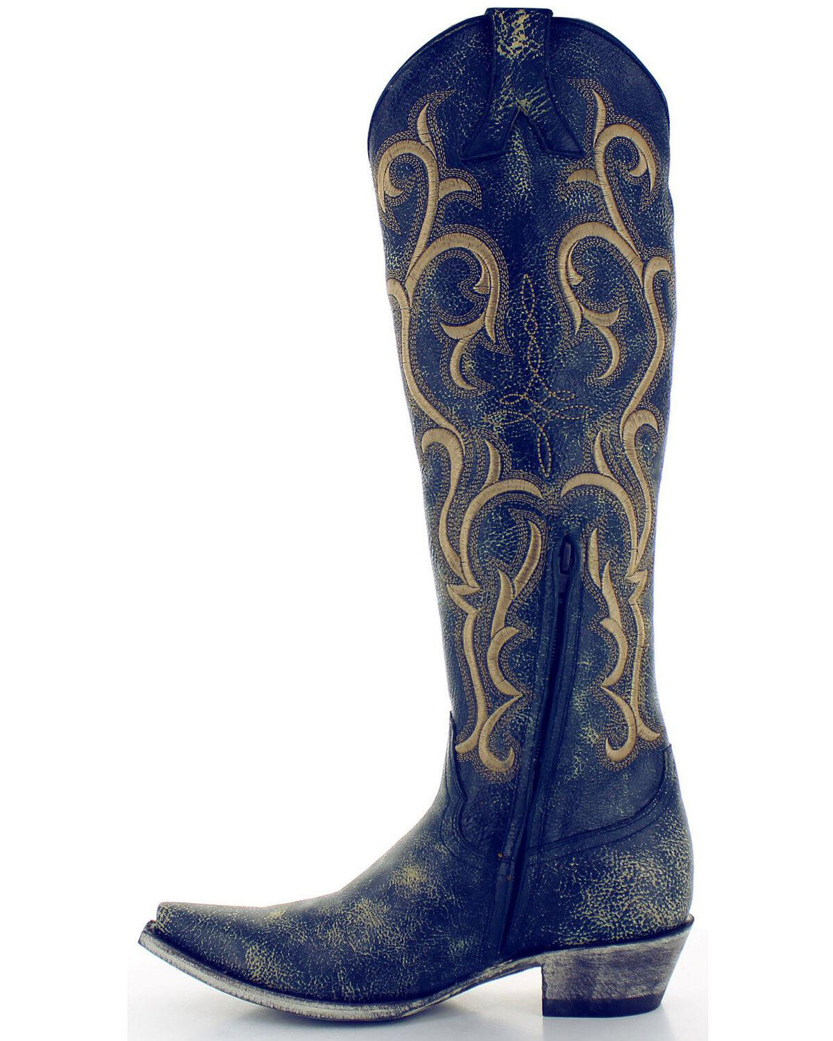 blue tall boots
