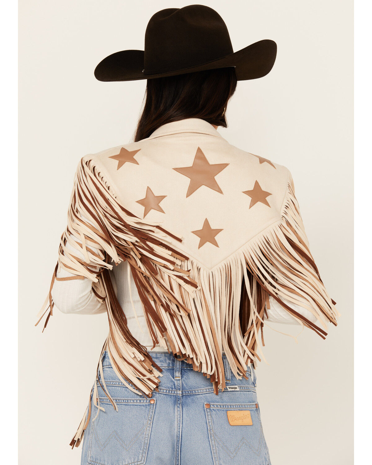 Image #4 - Saints & Hearts Women's Faux Suede Star Cape, Cream, hi-res