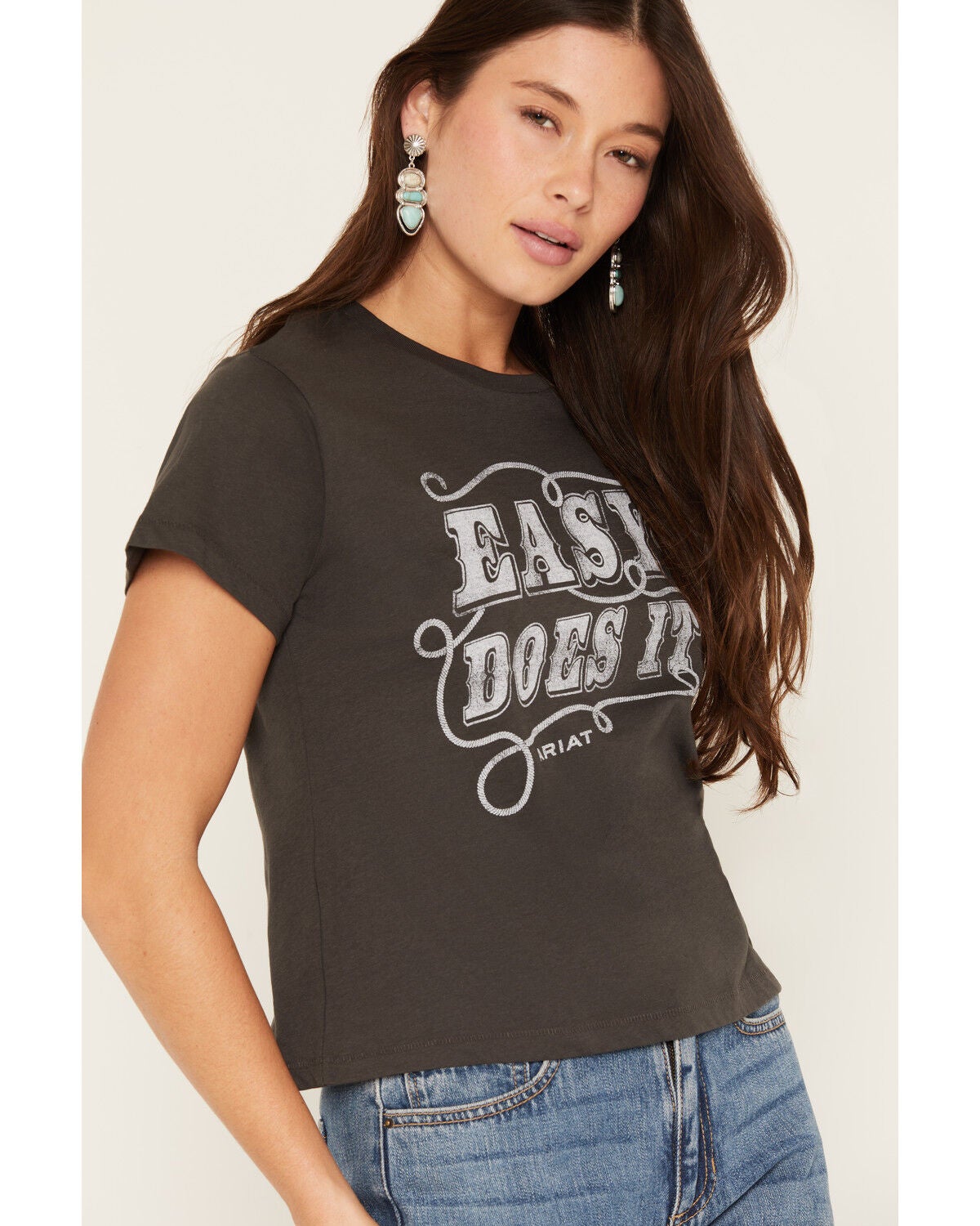Image #2 - Ariat Women's Easy Does It Short Sleeve Graphic Tee, Black, hi-res