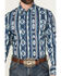 Image #3 - Wrangler Men's Checotah Southwestern Print Long Sleeve Snap Western Shirt, Blue, hi-res