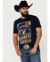 Image #1 - RANK 45® Men's American Rodeo Short Sleeve Graphic T-Shirt , Dark Blue, hi-res