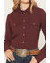 Image #3 - Shyann Women's Solid Long Sleeve Button-Down Stretch Performance Shirt, Brick Red, hi-res