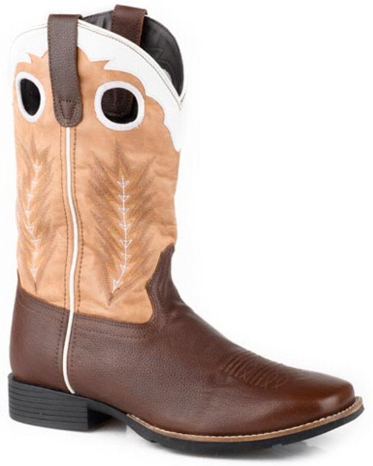 Image #1 - Roper Boys' James Performance Western Boots - Square Toe, Brown, hi-res
