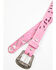 Shyanne Girls' Pierced Filigree Belt, Pink, hi-res