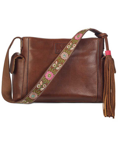 Ariat Women's Addison Concealed Carry Satchel Handbag, Brown, hi-res