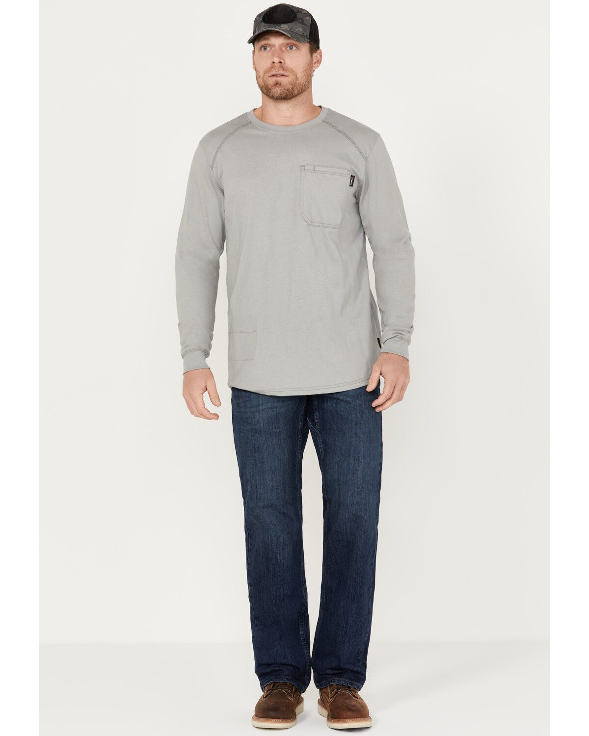 Image #1 - Hawx Men's FR Sheridan Dark Wash Straight Stretch Denim Jeans, Indigo, hi-res