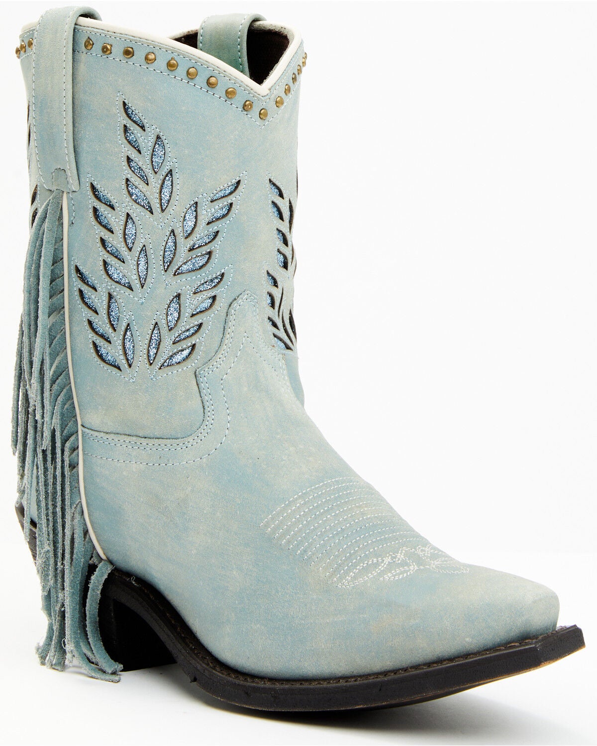 Dingo Women's Sweet Water Western Fashion Booties - Snip Toe, Blue, hi-res