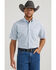 Image #1 - George Strait by Wrangler Men's Plaid Print Short Sleeve Button-Down Stretch Western Shirt, White, hi-res