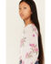 Image #2 - Sugar California Girls' Floral Printed Long Sleeve Smocked Shirt, Ivory, hi-res