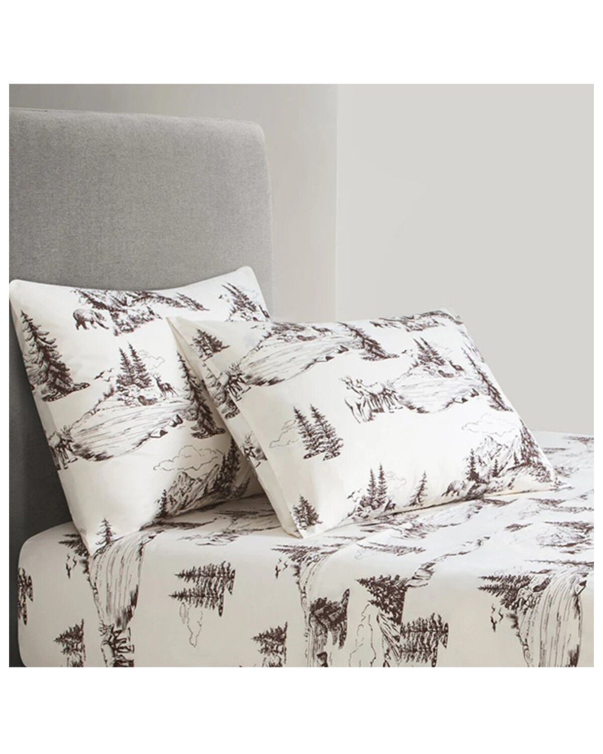 HiEnd Accents 200TC Cotton White Pine 4 Piece Sheet Set - Full Size, White, hi-res