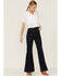 Image #1 - Rolla's Women's Eastcoast Dark Wash High Rise Flare Jeans, Dark Blue, hi-res