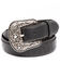 Image #1 - Cody James Men's Ostrich Print Embroidered Western Buckle Belt, Black, hi-res