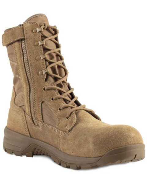 Belleville Men's 8" Hot Weather Lightweight Side-Zip Tactical Boots - Composite Toe , Coyote, hi-res