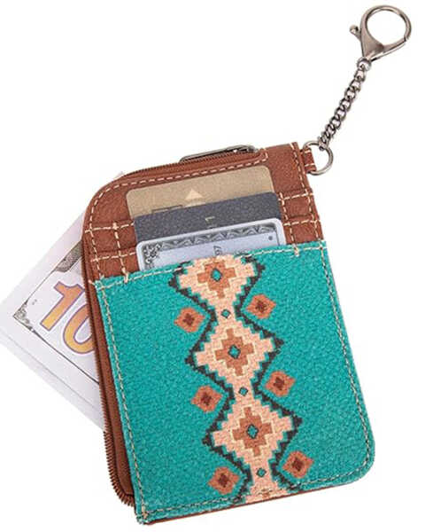 Image #3 - Wrangler Women's Southwestern Print Credit Card Wallet , Turquoise, hi-res
