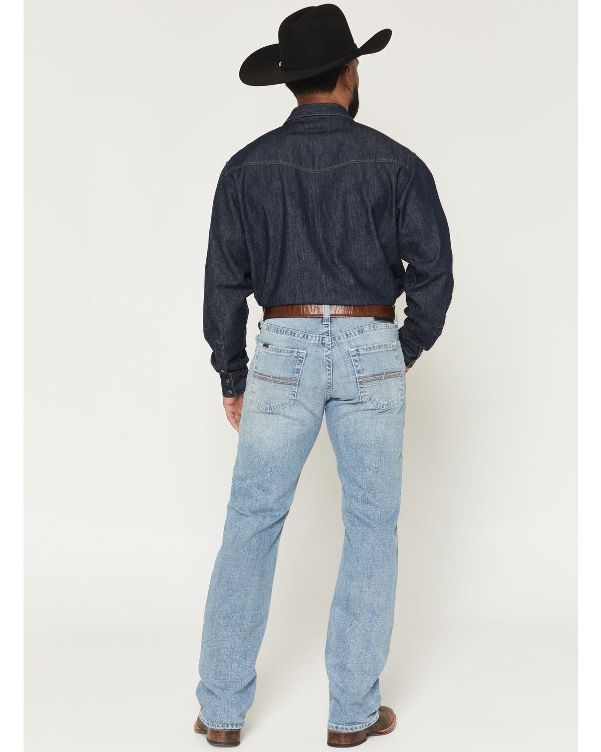 Image #3 - Ariat Men's M5 Roy Normal Light Wash Straight Leg Stretch Denim Jeans - Big, Light Wash, hi-res