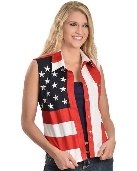 Image #1 - RangeWear by Scully Patriotic Sleeveless Top, , hi-res