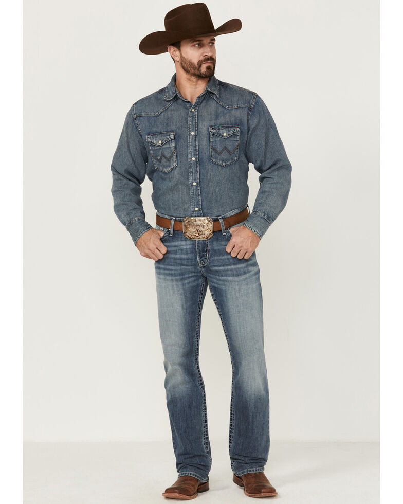 Cinch Men's Ian Performance Stretch Slim Bootcut Jeans , Indigo, hi-res