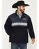 Image #1 - Hooey Men's Brecken Southwestern Sherpa Pullover, Navy, hi-res