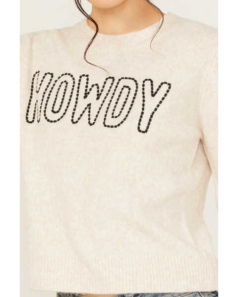 Image #3 - White Crow Women's Howdy Stitch Sweater, Tan, hi-res