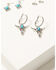 Image #1 - Shyanne Women's Steer Head and Arrow Earring Set - 3 Piece, Silver, hi-res