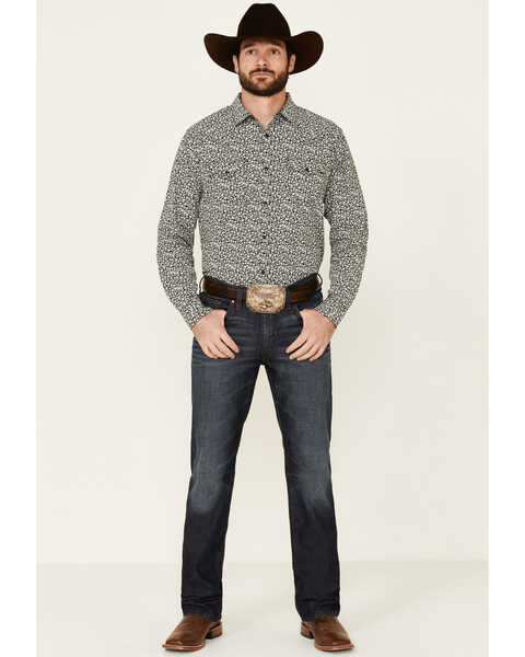 Cody James Men's Alyssum Floral Print Long Sleeve Snap Western Shirt , Black, hi-res