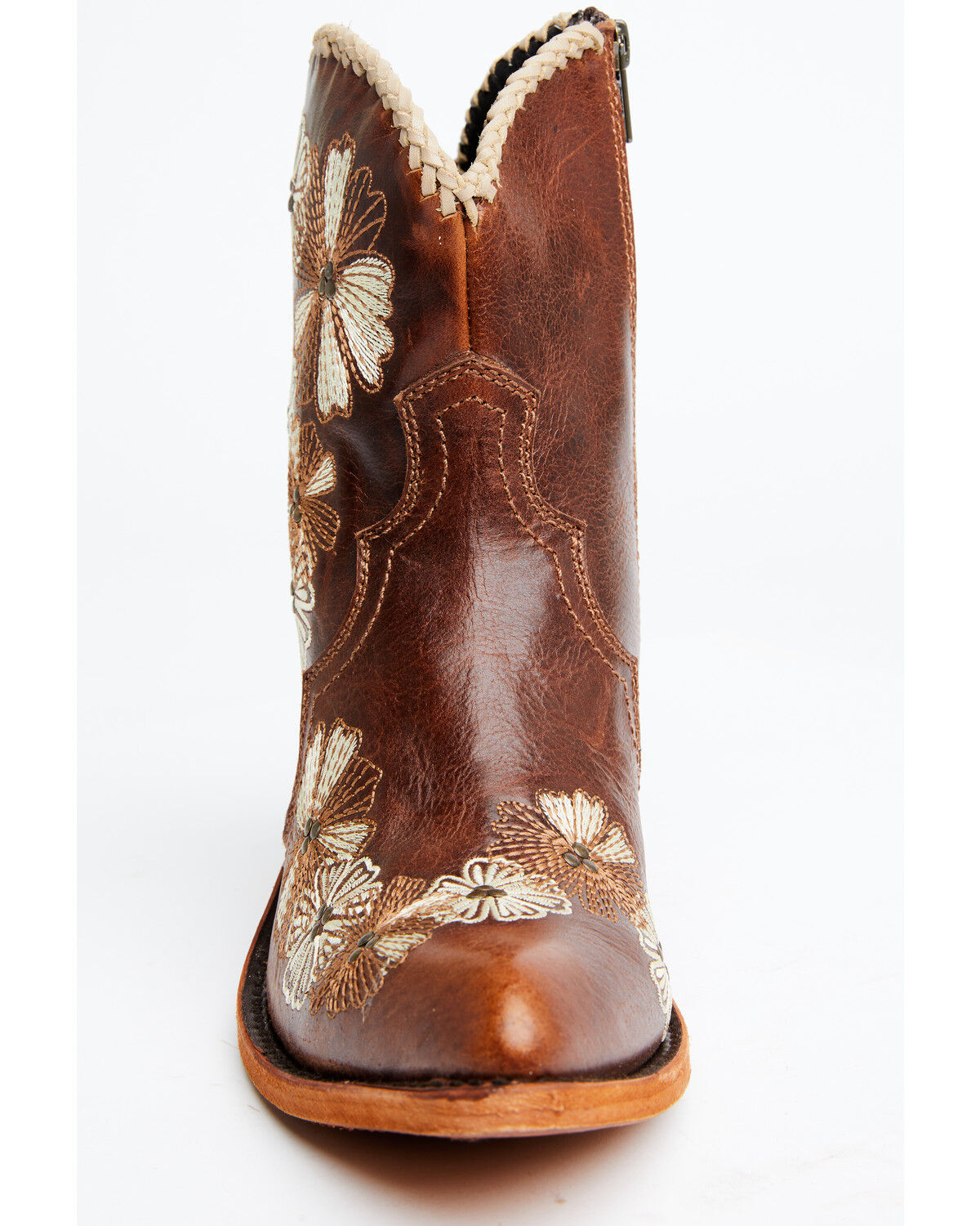 Image #4 - Liberty Black Women's Loren Floral Embroidered Western Fashion Booties - Round Toe, Brown, hi-res