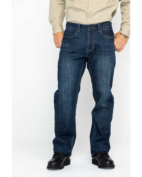 Image #2 - Hawx Men's Medium Dark Wash Stretch Work Denim Jeans , Indigo, hi-res