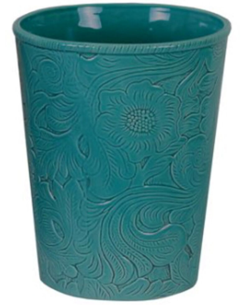 HiEnd Accents Turquoise Savannah Waste Basket , Turquoise, hi-res