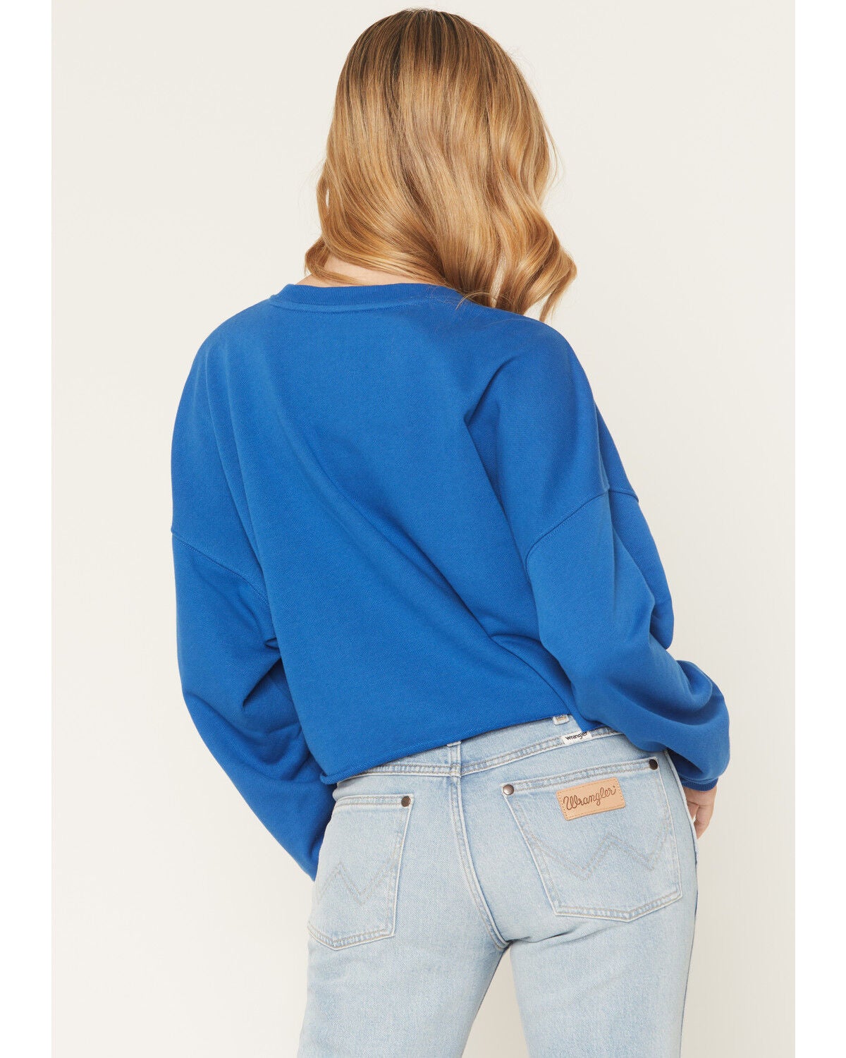 Image #4 - Gameday Women's University of Florida Split Long Sleeve Cropped Graphic Tee, Royal Blue, hi-res