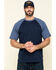 Image #1 - Hawx Men's Navy Midland Short Sleeve Baseball Work T-Shirt, Navy, hi-res