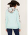 Image #4 - Hooey Women's Southwestern Print Contrast Canyon Hoodie, Blue, hi-res