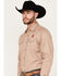 Image #2 - Rodeo Clothing Men's Mexico Flag Long Sleeve Snap Western Shirt, Tan, hi-res