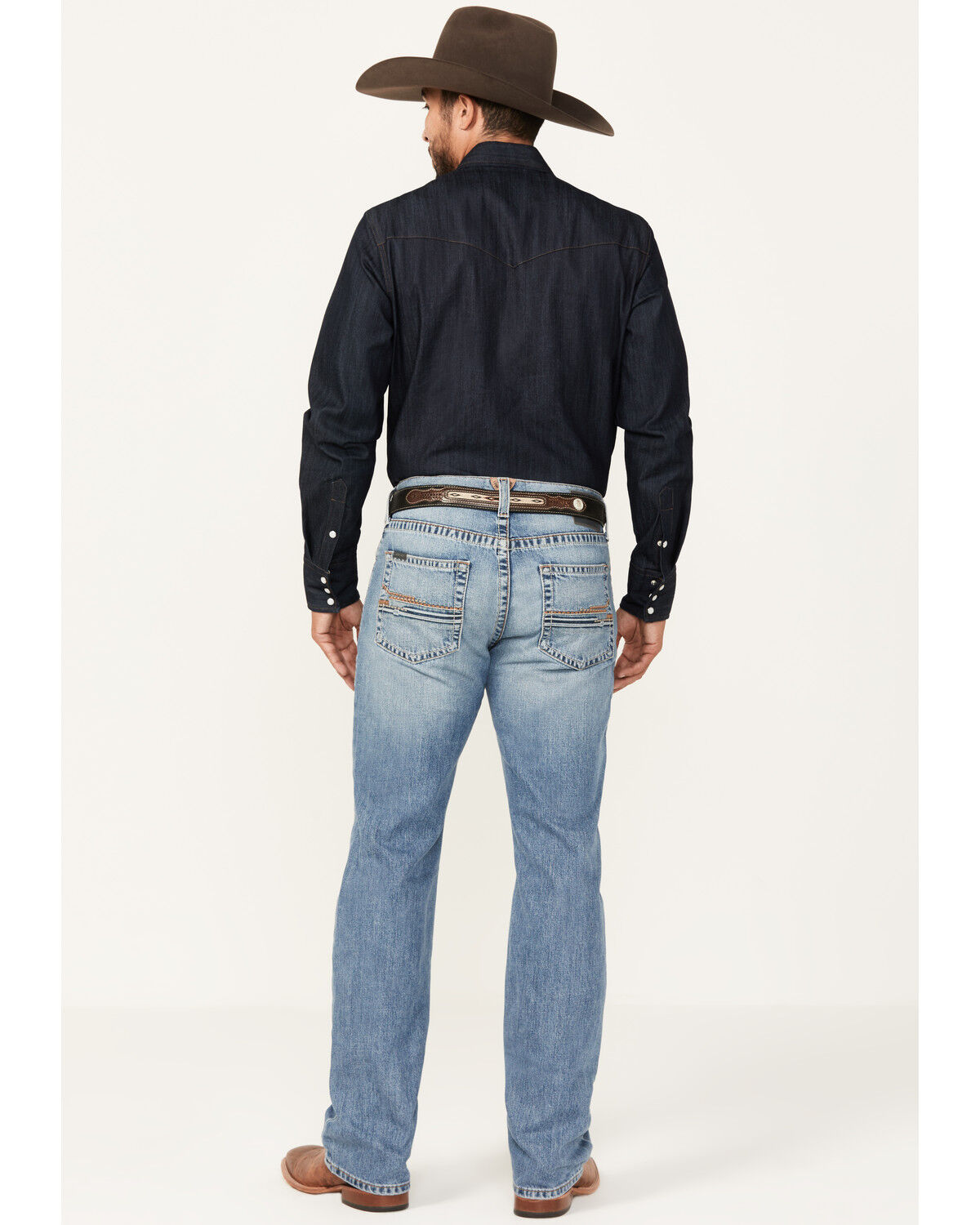 Image #3 - Ariat Men's M5 Baylor Lark Medium Wash Straight Rigid Jeans, , hi-res