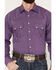 Image #3 - Resistol Men's Pinstripe Print Long Sleeve Button Down Western Shirt, Purple, hi-res