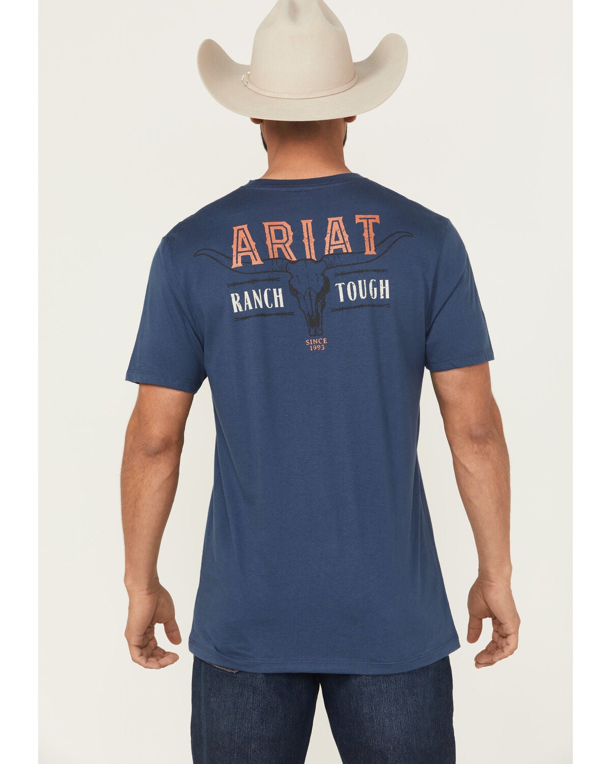 Ariat Men's Ranch Tough Short Sleeve Graphic T-Shirt, Blue, hi-res