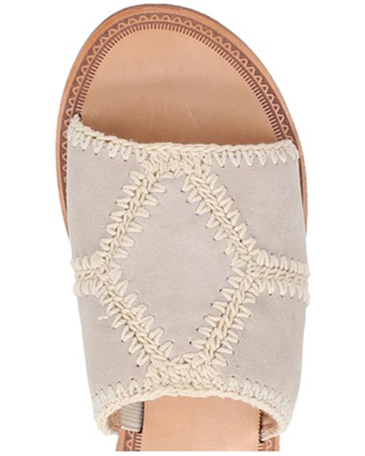 Image #6 - Frye Women's Ava Crochet Slide Sandals, Ivory, hi-res