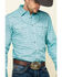 Rock 47 By Wrangler Men's Turquoise Geo Print Embroidered Long Sleeve Western Shirt , Turquoise, hi-res